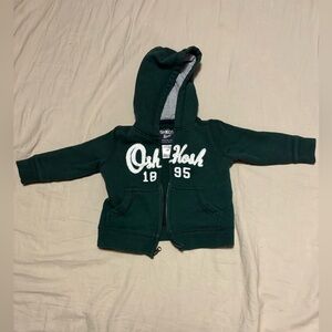 OshKosh B'gosh Green Zip-Up Hoodie Sweatshirt